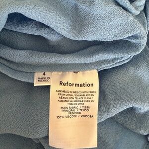 Reformation Nikita Sky Blue Textured Viscose Dress